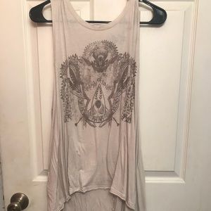 FREE PEOPLE DISTRESSED TANK TOP.